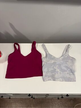 lululemon athletica Women’s Crop Tank - Magenta & Light Gray Camo